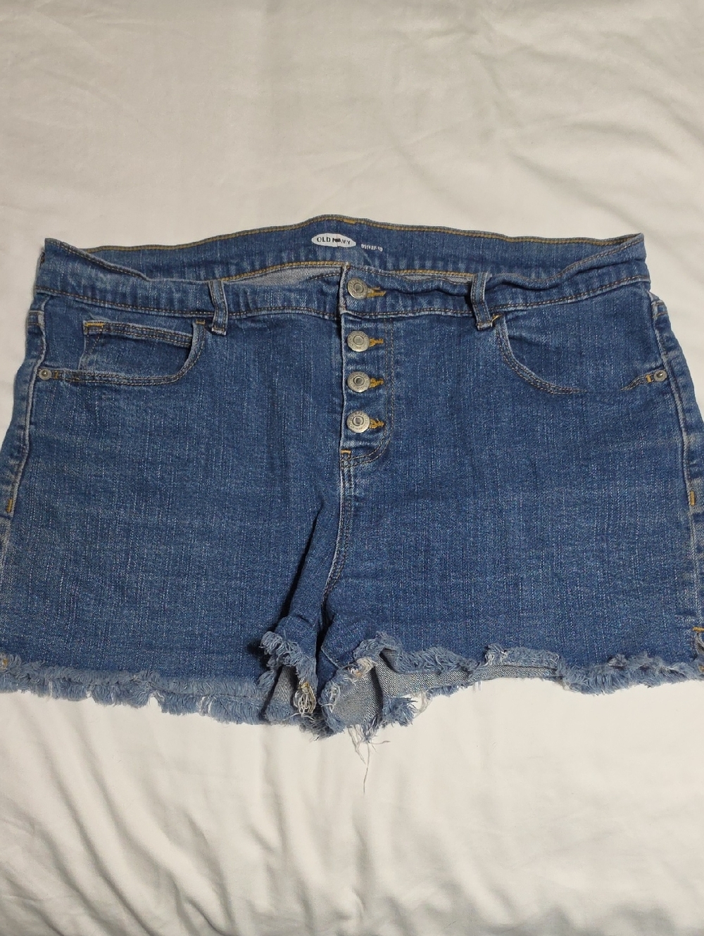 Old Navy Blue High-Rise Button-Fly Denim Shorts